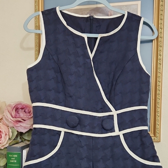 Nautica Blue Sheath Dress Sleeveless Crew Neck - Picture 4 of 12